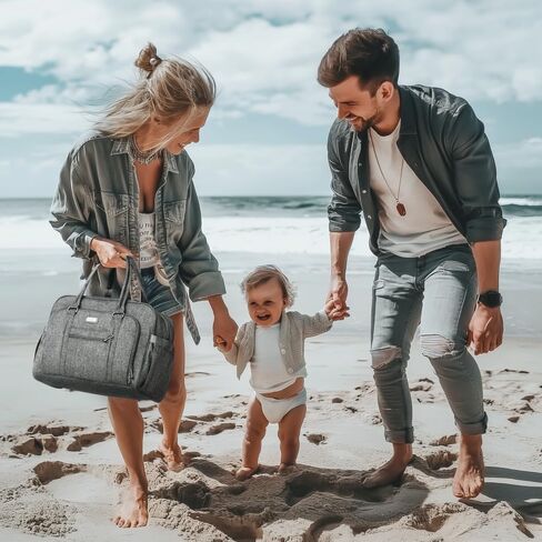 WelaVila Diaper Bag Messenger, Stylish Baby Bags with Changing Pad & Insulated Pockets for Mom & Dad, Unisex Multifunction Travel Diaper Tote – Sage Green in Saudi Arabia