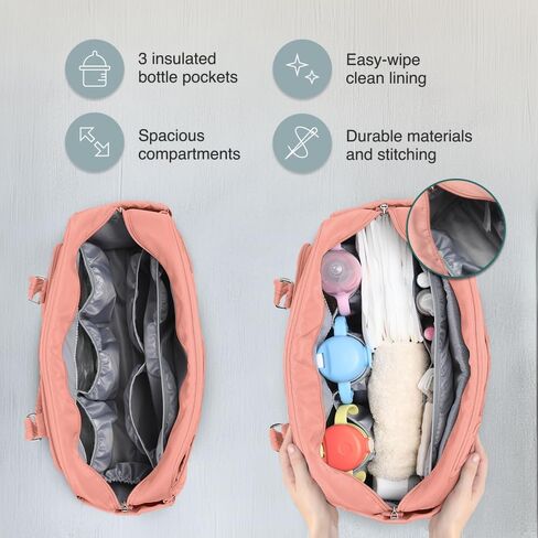 WelaVila Diaper Bag Messenger, Stylish Baby Bags with Changing Pad & Insulated Pockets for Mom & Dad, Unisex Multifunction Travel Diaper Tote – Sage Green in Saudi Arabia