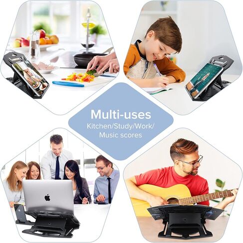 𝐋𝐩𝐨𝐚𝐤𝐞 Laptop Stand for Desk, Tablet Stand Holder, Adjustable Computer Stand for Laptop with 2 Phone Holders 8 Viewing Angles Compatible for 8"-18" iPad Laptop Kindle Surface Pro Book E-Reader in Saudi Arabia