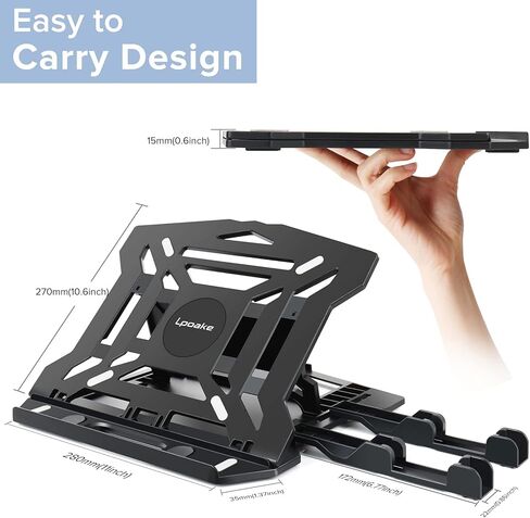 𝐋𝐩𝐨𝐚𝐤𝐞 Laptop Stand for Desk, Tablet Stand Holder, Adjustable Computer Stand for Laptop with 2 Phone Holders 8 Viewing Angles Compatible for 8"-18" iPad Laptop Kindle Surface Pro Book E-Reader in Saudi Arabia