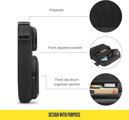 Solo New York Universal Tablet Sling Bag for Women & Men - Crossbody Bag for Travel, Walking, & Hiking, Adjustable Shoulder Strap, Front Zippered Pocket, Fits 12.9" Tablets - Ludlow, Black in Kuwait