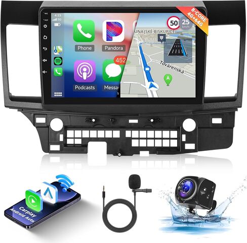 Hodozzy 4G+64G 8 Core Carplay & Android Auto Car Stereo for Mitsubishi Lancer 2008 2009 2010 2011 2012 2013 2014 2015 2016 2017, 10.1 Inch Touch Screen Car Radio with GPS,Bluetooth,WiFi,FM,Camera in Saudi Arabia