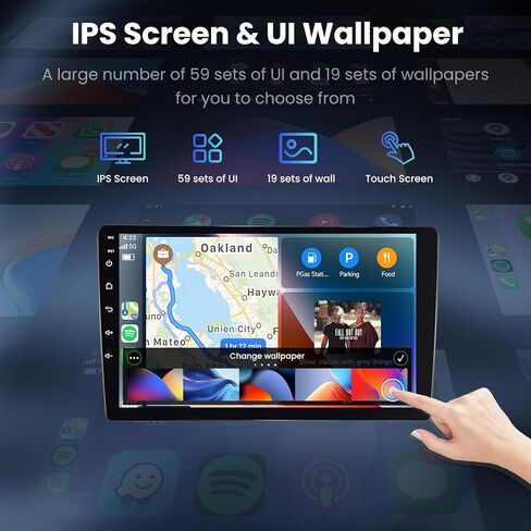 Hodozzy 4G+64G 8 Core Carplay & Android Auto Car Stereo for Mitsubishi Lancer 2008 2009 2010 2011 2012 2013 2014 2015 2016 2017، شاشة لمس 10.1 بوصة راديو سيارة مع نظام تحديد المواقع، بلوتوث، واي فاي، FM، كاميرا in Kuwait