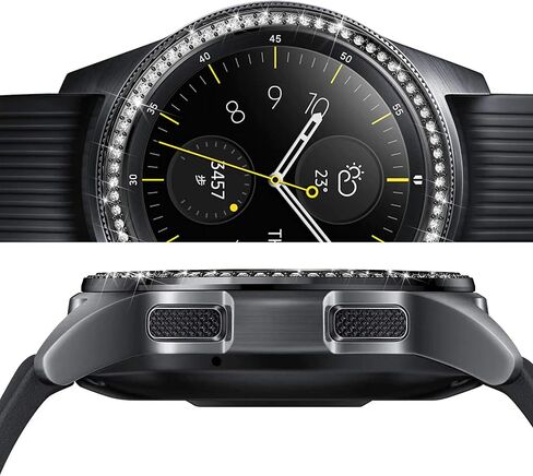 Bezel Ring Styling Compatible with Samsung Galaxy Watch 42mm/Gear Sport,Stainless Steel Bezel Ring Adhesive Cover Anti Scratch Protector Case for Samsung Watch 42mm, Black in Saudi Arabia