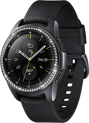Bezel Ring Styling Compatible with Samsung Galaxy Watch 42mm/Gear Sport,Stainless Steel Bezel Ring Adhesive Cover Anti Scratch Protector Case for Samsung Watch 42mm, Black in Saudi Arabia