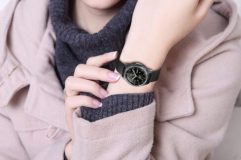 Bezel Ring Styling Compatible with Samsung Galaxy Watch 42mm/Gear Sport,Stainless Steel Bezel Ring Adhesive Cover Anti Scratch Protector Case for Samsung Watch 42mm, Black in Saudi Arabia