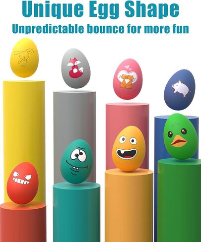 Dog Toys Squeaky, Funny Puppy Balls Pet Toy Pack, Interactive Latex Rubber Squeak Egg Ball for Puppies Small Medium Breed Dogs in Kuwait