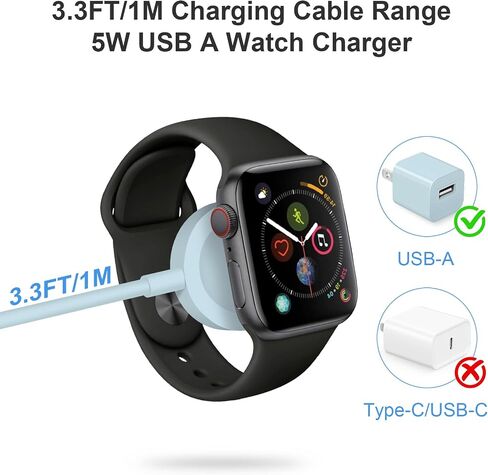 [MFi Certified] Watch Charger for Apple Watch Charger Magnetic Fast Smart iWatch Charger 3.3FT Charging Cable USB Wall Plug Adapter Block Compatible with Apple Watch Ultra Series SE/SE2/9/8/7/6/5/4/3 in Saudi Arabia