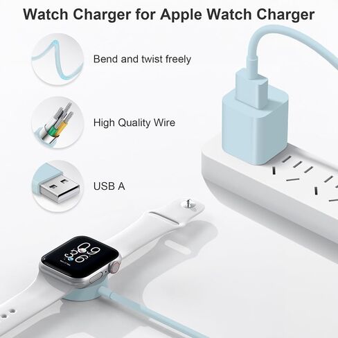 [MFi Certified] Watch Charger for Apple Watch Charger Magnetic Fast Smart iWatch Charger 3.3FT Charging Cable USB Wall Plug Adapter Block Compatible with Apple Watch Ultra Series SE/SE2/9/8/7/6/5/4/3 in Saudi Arabia