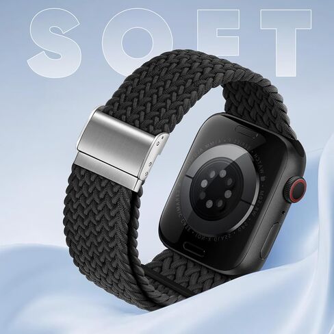 Braided Solo Loop Compatible with Apple Watch Band 44mm 40mm 38mm 42mm 41mm 45mm 46mm 49mm Men Women, Stretchy Nylon Strap Elastic Sport Wristband for iWatch Series 10 9 8 7 6 5 4 3 SE Ultra in Kuwait