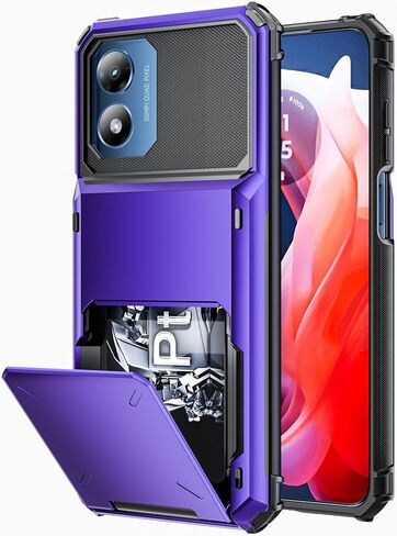COOYA for Moto G Play 2024 حافظة محفظة 5 فتحة حامل بطاقة الائتمان غطاء قلاب Moto G Play 2024 محفظة جيب خلفي طبقة مزدوجة واقية صلبة من مادة TPU المطاطية لهاتف Moto G Play 2024 6.5 بوصة أزرق in Kuwait