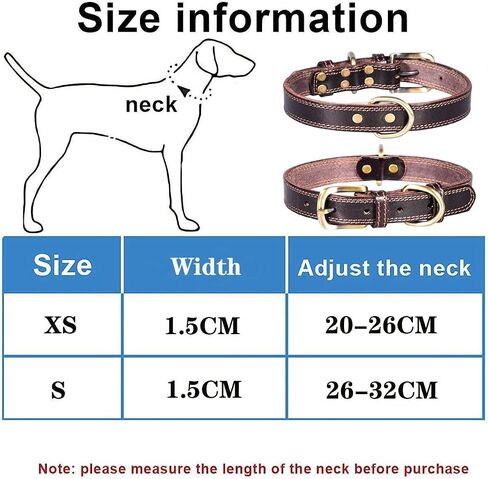 Genuine Leather Puppy Dog Collar, Basic Dog Collars, Adjustable Collars for Small Dogs (XS:21-27 cm, Green) in Saudi Arabia