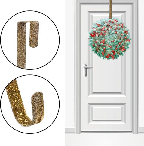 Aovdy 3 Pack Christmas Wreath-Hangers for Front Door Christmas Decorations for Door Inside Outside Door Hooks Christmas Decor (Multicolour-Red, Green, and Silver) in Saudi Arabia