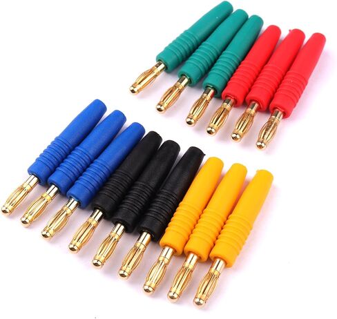 15 قطعة 3 مللي متر رئيس قابس موزي مطلية بالذهب سلك مكبر الصوت موصلات قابس الموز (متعدد الألوان) in Kuwait