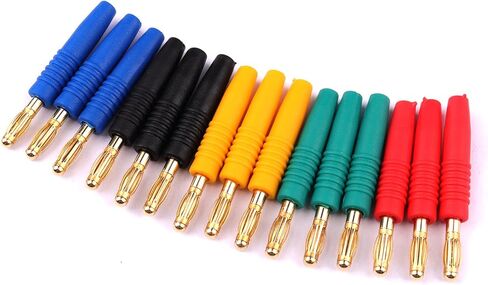 15 قطعة 3 مللي متر رئيس قابس موزي مطلية بالذهب سلك مكبر الصوت موصلات قابس الموز (متعدد الألوان) in Kuwait