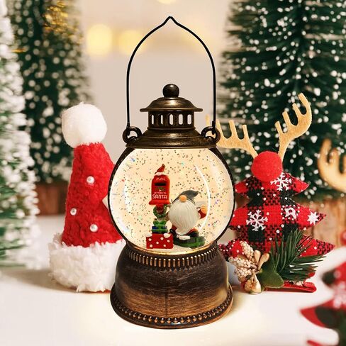 Christmas Snow Globe Lantern, Cardinal Snow Globe Lighted Water Lantern with Music and 6 Hour Timer, USB Lined/Battery Powered Singing Lantern, Christmas Decor Gifts - 10.4 in. in Saudi Arabia