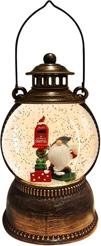 Christmas Snow Globe Lantern, Cardinal Snow Globe Lighted Water Lantern with Music and 6 Hour Timer, USB Lined/Battery Powered Singing Lantern, Christmas Decor Gifts - 10.4 in. in Saudi Arabia