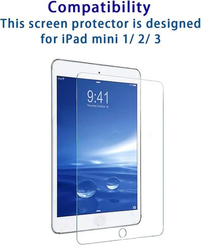 تصميم لجهاز Apple iPad mini 1 2 3 (ليس صغير 4/5/6) واقي شاشة من الزجاج المقوى، مضاد للخدش، خالٍ من الفقاعات، عالي الوضوح (قطعة واحدة) in Saudi Arabia