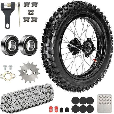 70/100-17 2.75-17 Front Wheel Tire Inner Tube Assembly for 125cc 140cc Dirt Pit Bike KLX125 KX85 TTR125 YZ85 YZ80 RM80 Taotao DB17 DB27 SR150 Apollo RFZ 125 Motorcycle Parts with 12mm Bearings in Saudi Arabia