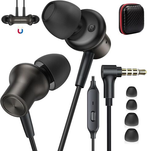 Wired Earbuds for School Chromebook Laptop PC, Noise Canceling Ear Buds with 3.5mm Plug in Audio Jack Mic/Mute HiFi Stereo Wired Headphones Corded Earphones for Kindle Fire Nintendo Switch MP3, Grey in Saudi Arabia