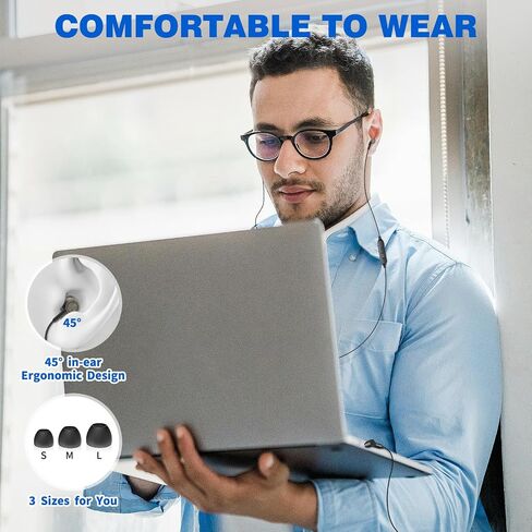 Wired Earbuds for School Chromebook Laptop PC, Noise Canceling Ear Buds with 3.5mm Plug in Audio Jack Mic/Mute HiFi Stereo Wired Headphones Corded Earphones for Kindle Fire Nintendo Switch MP3, Grey in Saudi Arabia