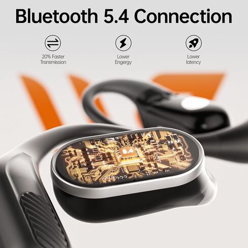 Outfits Open Ear Headphones, Wireless Bluetooth 5.4 Open Ear Earbuds Lightweight Over Ear Ear Buds with Mic IPX7 Waterproof Running Sports Exercise Earbuds (Black) in Kuwait