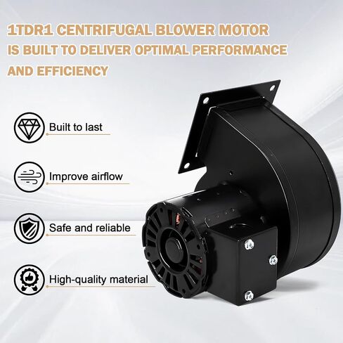 Hiorucet 1TDR3 Centrifugal Blower Motor Replaces Dayton 1TDR3, 1TDR3A, 4C447, PU-4C447, B45227, Draft Inducer Blower Motor Compatible with Englander Pellet Stove 25-PDV, 25-PI, 55-SHP22, 55-SHP20 in Kuwait