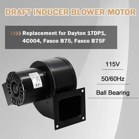 Hiorucet 1TDR3 Centrifugal Blower Motor Replaces Dayton 1TDR3, 1TDR3A, 4C447, PU-4C447, B45227, Draft Inducer Blower Motor Compatible with Englander Pellet Stove 25-PDV, 25-PI, 55-SHP22, 55-SHP20 in Kuwait