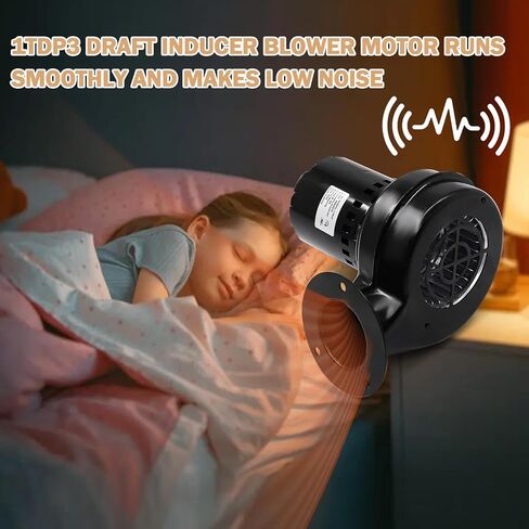 Hiorucet 1TDR3 Centrifugal Blower Motor Replaces Dayton 1TDR3, 1TDR3A, 4C447, PU-4C447, B45227, Draft Inducer Blower Motor Compatible with Englander Pellet Stove 25-PDV, 25-PI, 55-SHP22, 55-SHP20 in Kuwait