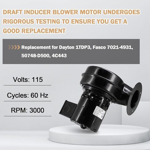 Hiorucet 1TDR3 Centrifugal Blower Motor Replaces Dayton 1TDR3, 1TDR3A, 4C447, PU-4C447, B45227, Draft Inducer Blower Motor Compatible with Englander Pellet Stove 25-PDV, 25-PI, 55-SHP22, 55-SHP20 in Kuwait
