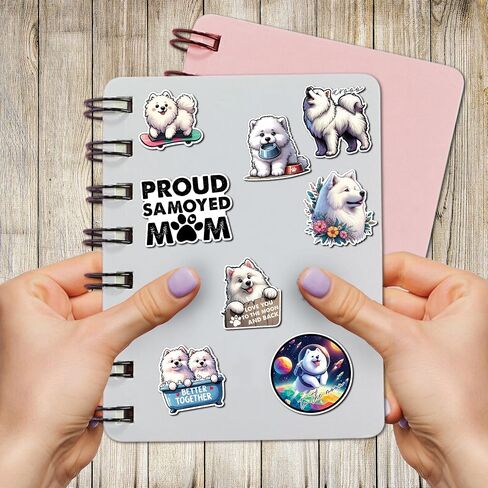Pack 50 PCS Siberian Husky Stickers Cute Dog Waterproof Vinyl Decals Decor Laptop Water Bottles Luggage Phone Case Car Bumper Stakeboard Scrapbooking Gift for Kid Teen Adult in Saudi Arabia