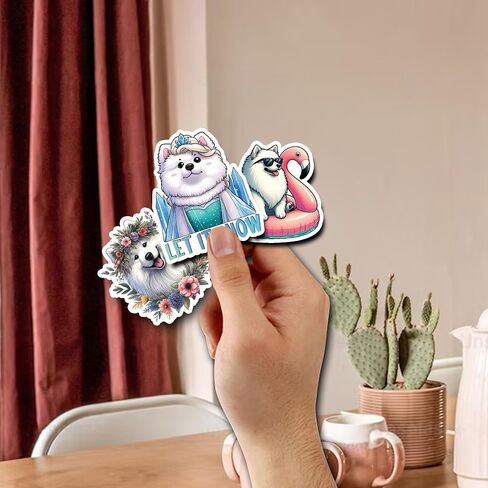 Pack 50 PCS Siberian Husky Stickers Cute Dog Waterproof Vinyl Decals Decor Laptop Water Bottles Luggage Phone Case Car Bumper Stakeboard Scrapbooking Gift for Kid Teen Adult in Saudi Arabia