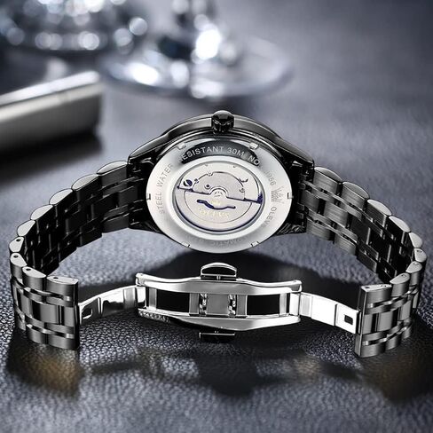 OLEVS Automatic Watches for Men Self Winding Gold Mechanical Wristwatch Luxury Business Stainless Steel Luminous Waterproof Calendar Watch in Saudi Arabia