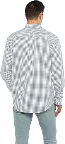 Vantage Apparel Men's Collegiate Easy-Care Long Sleeve Gingham Check Button Down Shirt, Mississippi State Bulldogs, Maroon, Large in Kuwait