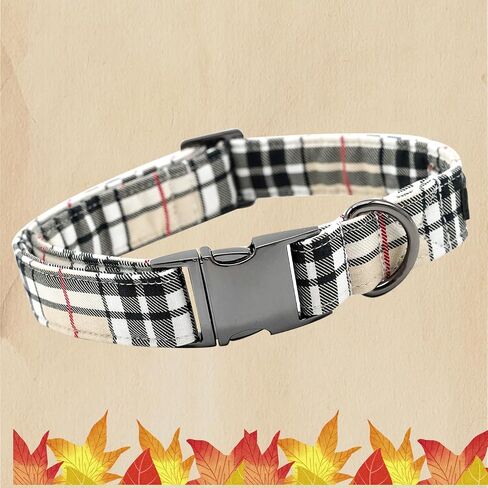 Dog Collars, Plaid Print Pet Collar Durable Metal Collar Soft Girl Boy Dog Collars Adjustable Dog Collar for Large Dogs in Kuwait