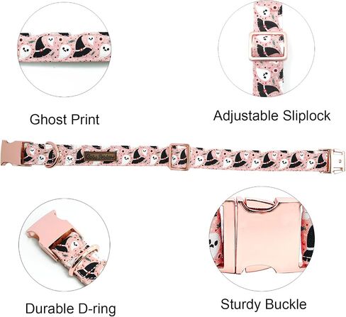 Dog Collars, Plaid Print Pet Collar Durable Metal Collar Soft Girl Boy Dog Collars Adjustable Dog Collar for Large Dogs in Kuwait