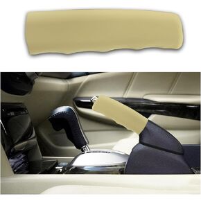 BESULEN Car Handbrake Cover, Silicone Anti-Slip Hand Brake Sleeve, Wave Shaped Decorative Protector for Car Brake Lever, Comfortable Handbrake Grip Cover Car Accessories (Beige)