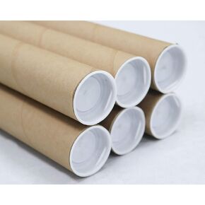 MagicWater Supply Mailing Tube - 1.5 in x 6 in - Kraft - 6 Pack - for Shipping and Storage of Posters, Arts, Crafts, and Documents