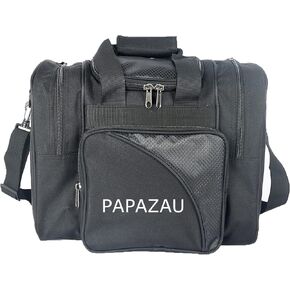 PAPAZAU Bowling Bag for Single Ball - Single Ball Tote Bag with Padded Ball Holder - Fits a Single Pair of Bowling Shoes Up to Mens Size 14