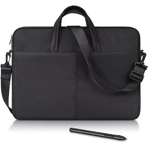 Portable Drawing Tablet Sleeve Shoulder Bag for Huion Kamvas Pro 16, Wacom Cintiq 16, XP-Pen Artist15.6 Pro, Graphics Tablet Case with Strap, Black