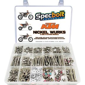 Specbolt Fasteners Nickel Wurks Bolt Kit for KTM and Other Euro Motorcycles and Off-Road Dirt Bikes