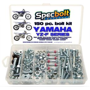150pc Specbolt Bolt Kit for Yamaha YZF250 YZF400 YZF426 YZF450 OEM Spec Matching Hardware Fasteners for Maintenance Restoration YZF 250 400 426 450 YZ250F YZ400F YZ426F YZ450F