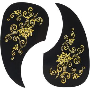 ملصق جيتار بيكجوارد من Dilwe مكون من قطعتين، واقي اختيار على شكل فاصلة لإكسسوارات الجيتار الصوتي (كرمة ذهبية) ملحقات جيتار خشبية in Kuwait