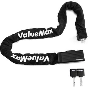 قفل سلسلة الدراجة من فاليو ماكس، مع مفتاحين قويين من الفولاذ المقاوم للصدأ، قفل سلسلة أمان عالي التحمل مضاد للسرقة بطول 3.2 قدم للدراجات/الدراجات النارية/الدراجات البخارية/الأبواب القابلة للطي in Kuwait