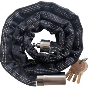 Stainless Steel Chain Lock with 4 Same Keys, Rustproof Lock and Chain, Marine Grade Lock for Bike, Moto, Scooter, Boat, Truck and Door. Anti-Theft – 110 CM Long Chain