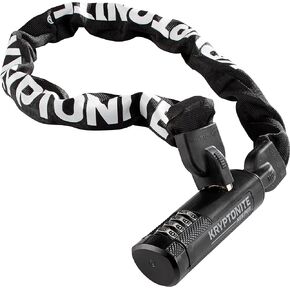 Kryptonite Keeper 790 Combo Bike Chain Lock, 3 Feet Long Heavy Duty Anti-Theft Sold Secure Gold Bicycle Chain Lock, 4-Digit Resettable Combination Lock for E-Bike Scooter Road Mountain Bikes,Black