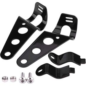 Ymiko Motorcycle Headlight Brackets 26mm, 2pcs Stainless Steel Adjustable Motorcycle Headlight Mount Brackets Fork Racer 28mm-34mm(Black)