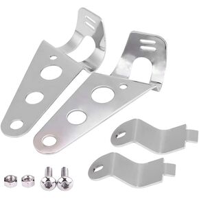 Ymiko Motorcycle Headlight Brackets 26mm, 2pcs Stainless Steel Adjustable Motorcycle Headlight Mount Brackets Fork Racer 28mm-34mm(Black)