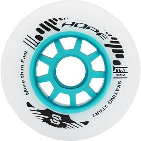 SKT HP Speed Inline Skate Wheels, 8 Pack 90mm 85A Replacement Roller Skate Wheels for Outdoor Speed Skating Skate Blue
