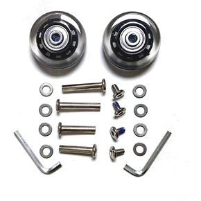 Black&Clear 2 Wheels Sets 40mm Wear-Resistant Luggage Suitcase Replacement Wheels w/ABEC 6mm 608zz Skate Inline Outdoor Skate Repair Kits (40 * 6 * 18mm/1.57 * 0.24 * 0.7in)